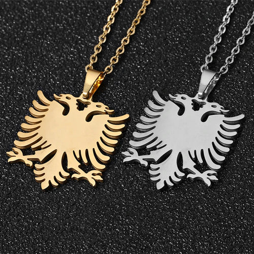 Albania Eagle Pendant Necklace — Two-Tone