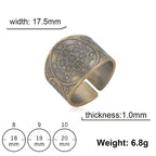My Shape Vintage Solomon Rings Seal of The 7 Archangels Rings for Men Bronze Copper Ring Viking Rune Finger Ring Amulet Jewelry
