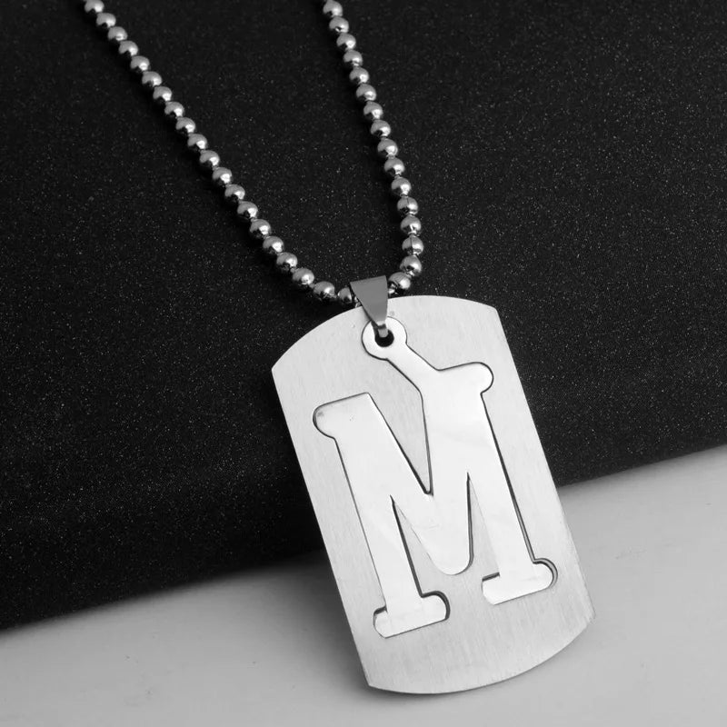 Steel Pendant 316L Initials Letter Name