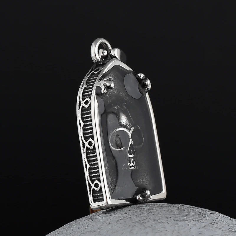 Skull Pattern Pendant Necklace — Stainless Steel