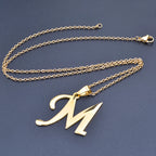 Initial 26 Letters Pendant Stainless Steel Necklaces For Women Men Accessories English Alphabet Necklace Fashion