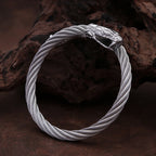 Vintage Nordic Viking Stainless Steel Snake Head Bracelet For Men Boys Rock Hip Hop Animal Bracelets Punk Charm Fashion