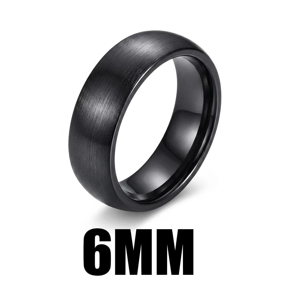 Matte Black Ceramic Wedding Band for Men Women Brushed Minimalist Ring 4mm 6mm 8mm Couple Jewelry