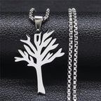 Stainless Steel Box Chain Pendant Necklace Minimal