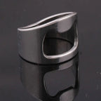 Fashion Stainless Steel Men Bottle Opener Rings Western High Quality Simple Titanium Steel Black White Ring For Friend Jewelry