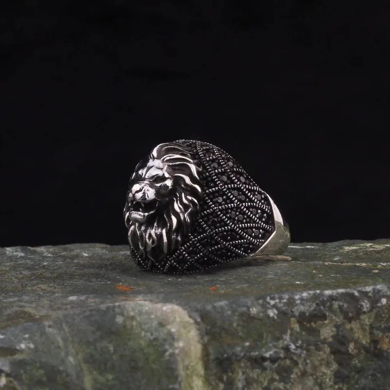 New Fashion Atmospheric Domineering Lion Head Ring Men's Anniversary Holiday Jewelry