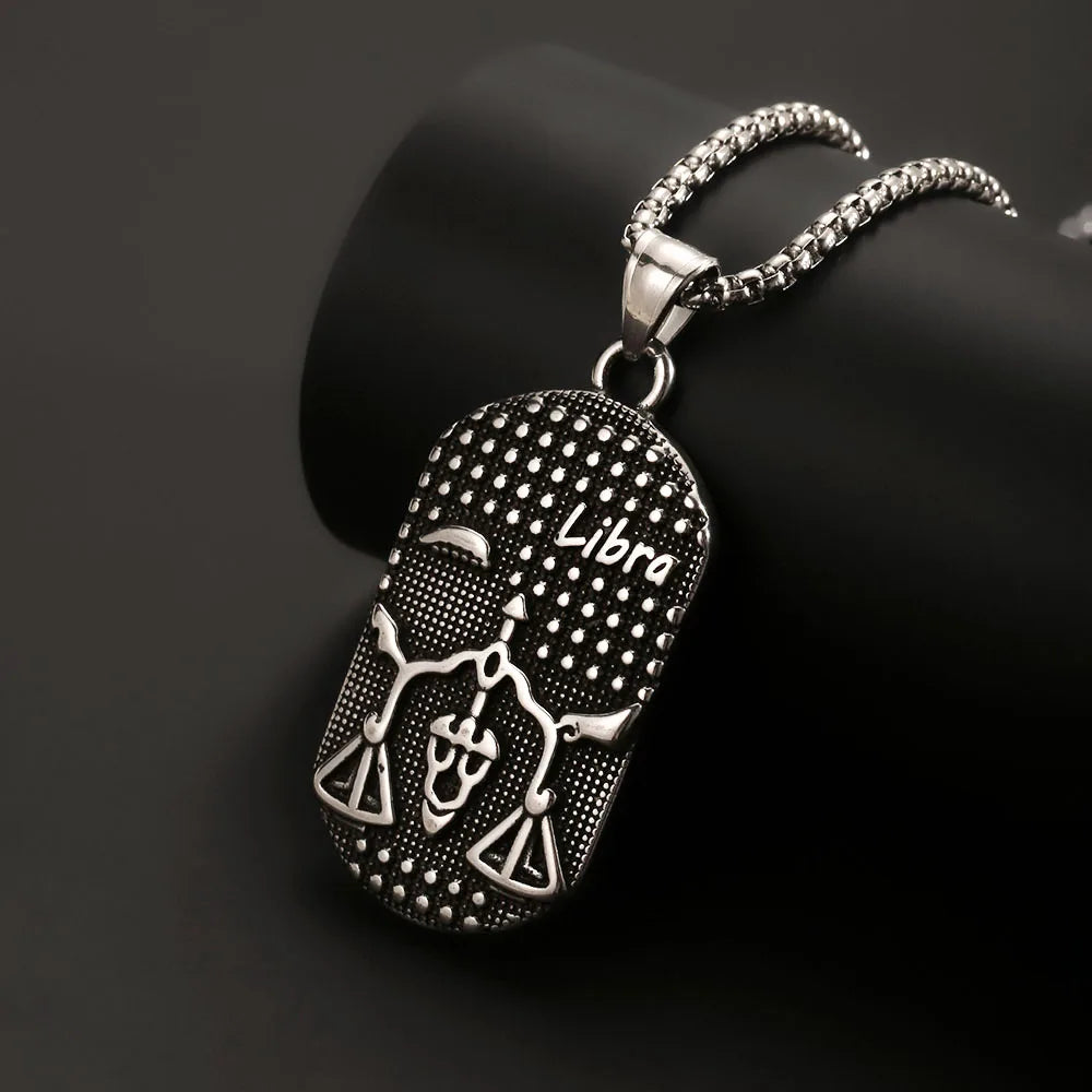 1PC Stainless Steel Scorpio Gemini 12 Zodiac Sign Necklace for Men  Leo Cancer Constellation Pendant Necklace Man Birthday Gift