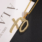 Crystal Pistol Pendant Necklace — Iced Out Two-Tone Street Chain