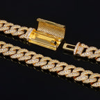 Iced Out Cuban Bracelet Stainless Steel 18MM 3-Row