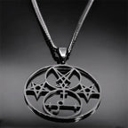 Lilith Sigil of Lucifer Pentagram Necklace — Stainless Steel