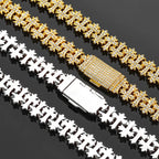 Iced Out Cross Bracelet Stainless Steel 8MM