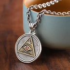 Eye of Horus, Eye of God Necklace, Rotatable Evil Eye Pendant, Men's Trendy Retro Weird Egyptian Amulet Jewelry