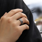 Stainless Steel Tai Chi Spinner Ring Statement