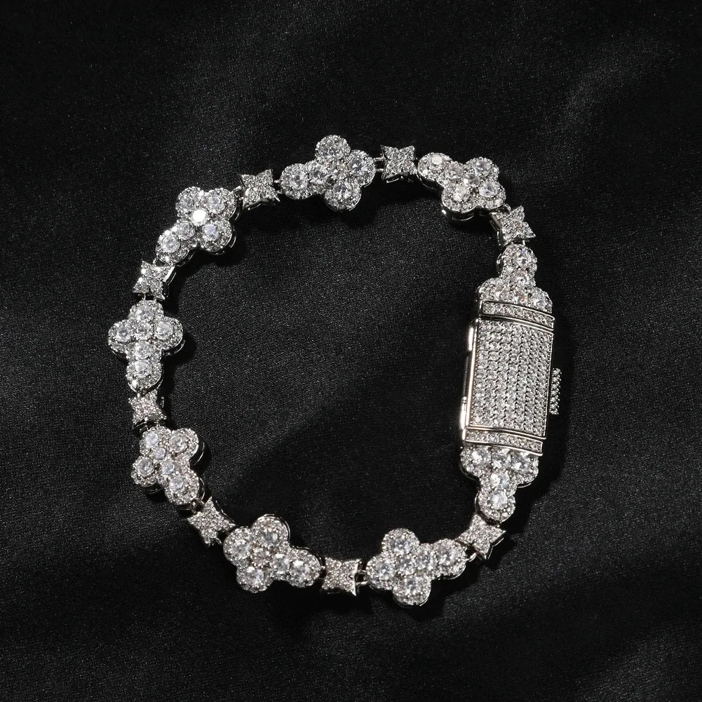 UWIN Tennis Chain Necklace with Full Iced Star/Cross CZ Stones Fashion Luxurious Choker Hip Hop Jewelry for Gift