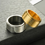 Stainless Steel Heart Spinner Ring Buddhism