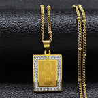 Catholic Saint Benedict Medal Necklace for Women Men Stainless Steel Silver Color San Benito Religious Chain Jewelry N8085S02