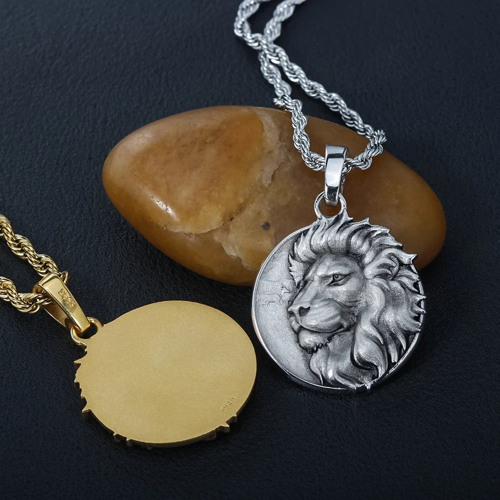 Lion Head Pendant — 925 Silver
