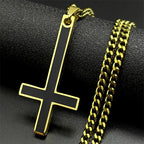 Cross Steel Pendant Upside Down Witchcraft Inverted