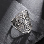 Stainless Steel Adjustable Triskele Rings Celtic Knot Spiral Amulet Rings for Women Triskelion Irish Jewelry Christmas
