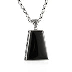 Geometric Retro Pendant Necklace — Two-Tone Chain, 45cm