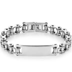 12MM Motorcycle Bike Chain Bracelet for Men Stainless Steel Bicycle Link Design Men's ID Bracelets Punk Rock Jewelry 10