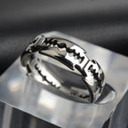 Blade Ring Punk Black Silver Band for Men — Stainless Steel