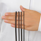 Black Box Curb Chain Necklace — Stainless Steel