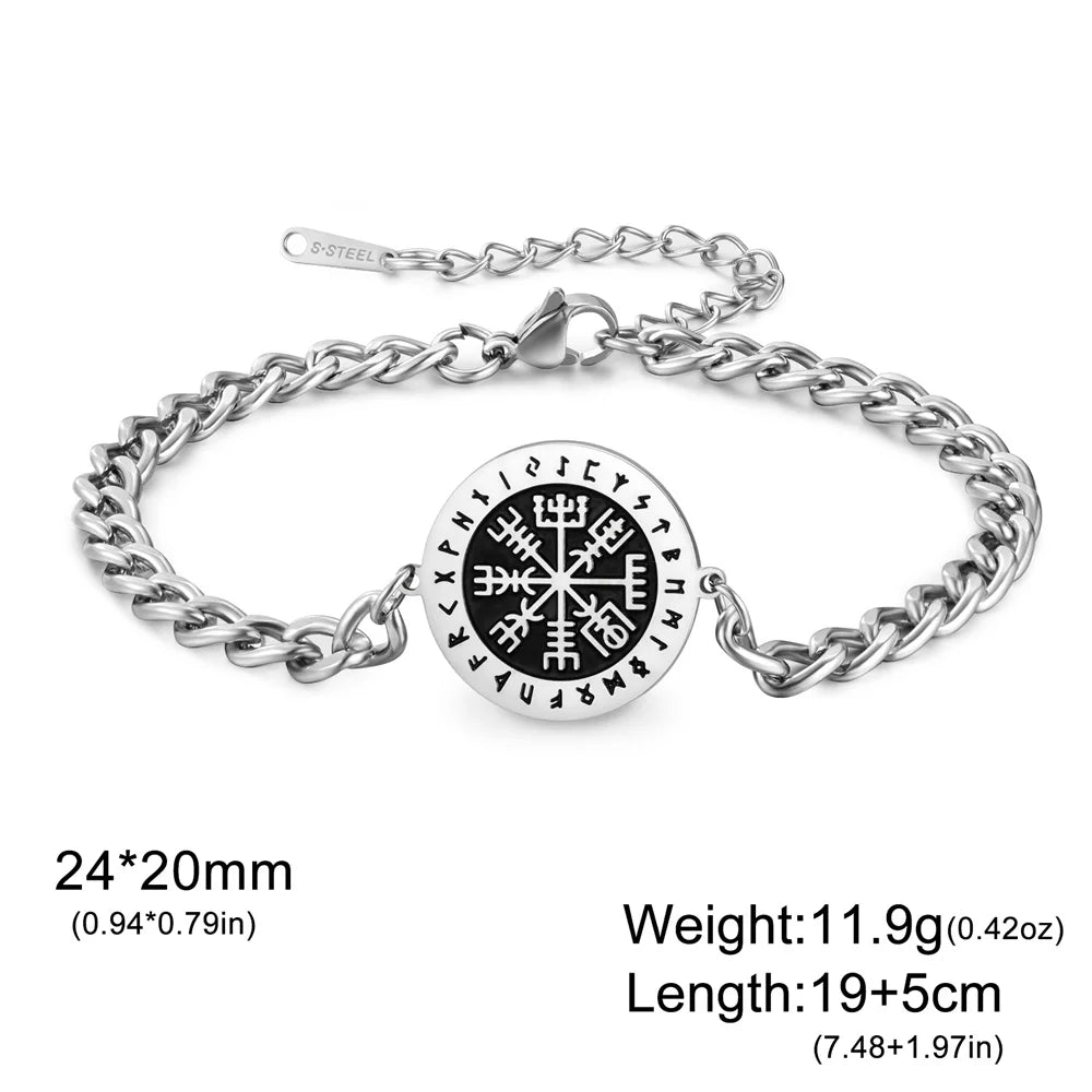 Norse Vegvisir Compass Bracelet — Stainless Steel