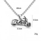 Silver Motorcycle Box Chain Pendant Necklace