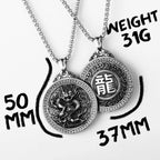 Chinese Dragon Pendant Necklace — Stainless Steel