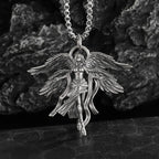 Retro Compass Warrior Head Demon Warrior Pendant Benno Necklace Men's Locomotive Gothic Jewelry Necklace