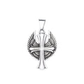 Cross Steel Pendant Vintage Punk Angel Wings Memorial