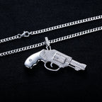 Iced Out Pistol Pendant — 925 Silver