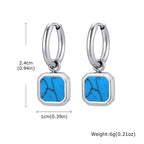 Natural Stone Huggie Hoop Earrings — SS