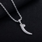 Iced Out Wolf Tooth Pendant Necklace