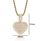 Iced Out Heart Photo Pendant Necklace