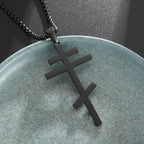 Catholic Jesus Cross Stainless Steel Pendant Necklace for Men Women Vintage Christian Prayer Jewelry