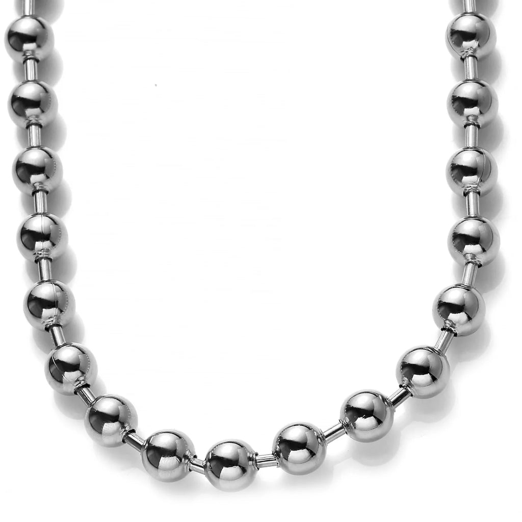 7inch-40inch 6/8/10/12mm Punk Jewelry 316L Stainless Steel Silver or Gold Color Ball Chain Necklace For Women Men Fashion Gift