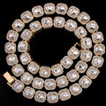 Iced Out Cuban Link Chain For Men Bling Square Tennis Chain Diamond Cuban Chain Hiphop Necklace Jewelry