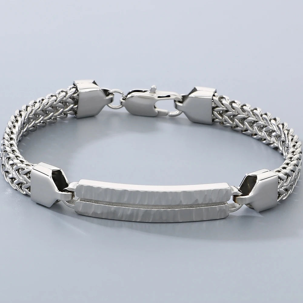 Classic 8MM Men's Keel Link Chain Bracelet for Man Solid 316l Stainless Steel Men's Bracelets Boys Jewelry Accessory