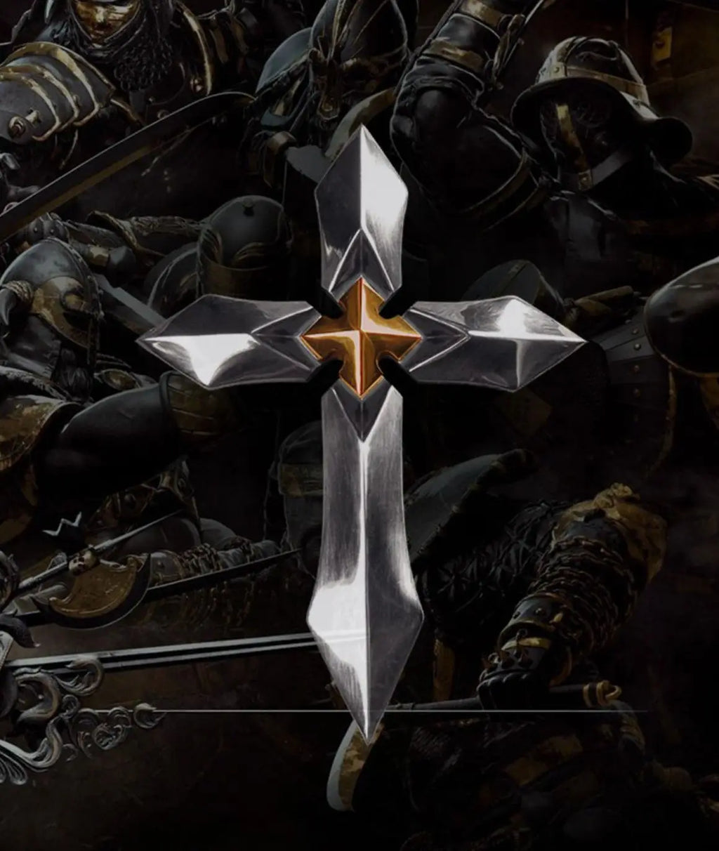 Knight Heart Stainless Steel Huge Cross Sword Pendant Necklace Men Male Metal Cruz Necklaces Jewelry Accessories