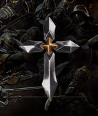 Knight Heart Stainless Steel Huge Cross Sword Pendant Necklace Men Male Metal Cruz Necklaces Jewelry Accessories