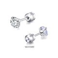 2PC Stainless Steel Mini Crystal CZ Screw Stud Earrings Ear Bone Nail Cartilage Helix Lobe Earring Ear Piercing Body
