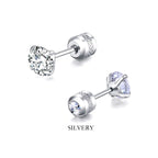 2PC Stainless Steel Mini Crystal CZ Screw Stud Earrings Ear Bone Nail Cartilage Helix Lobe Earring Ear Piercing Body