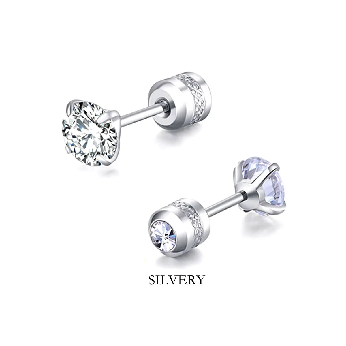 2PC Stainless Steel Mini Crystal CZ Screw Stud Earrings Ear Bone Nail Cartilage Helix Lobe Earring Ear Piercing Body
