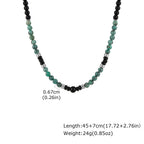 Retro Natural Stone Beads Necklace Tiger Eye Stone Stainless Steel Collar Necklace for Men Boho Trendy Jewelry Gifts