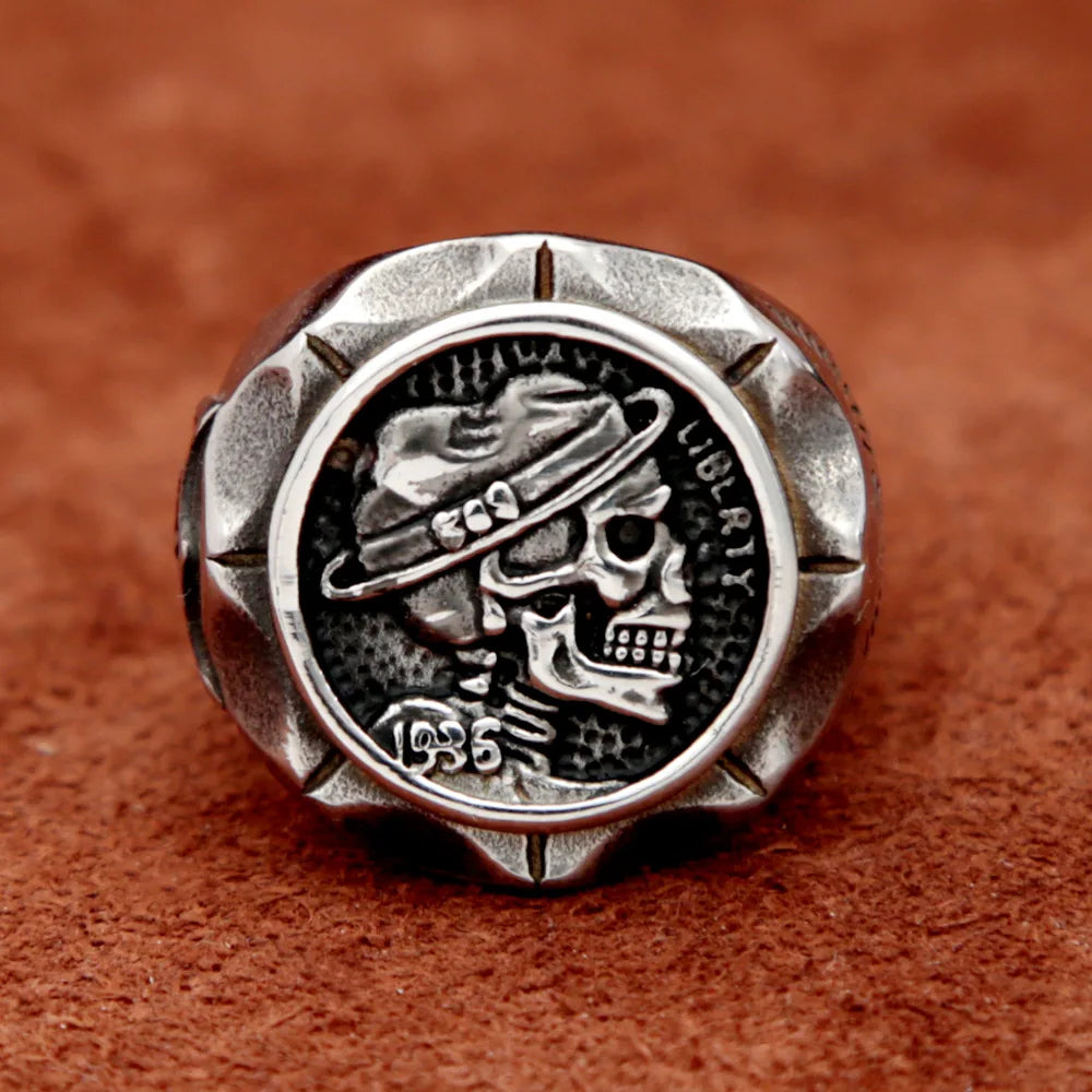 Mexican Skull Ring — Stainless Steel Vintage
