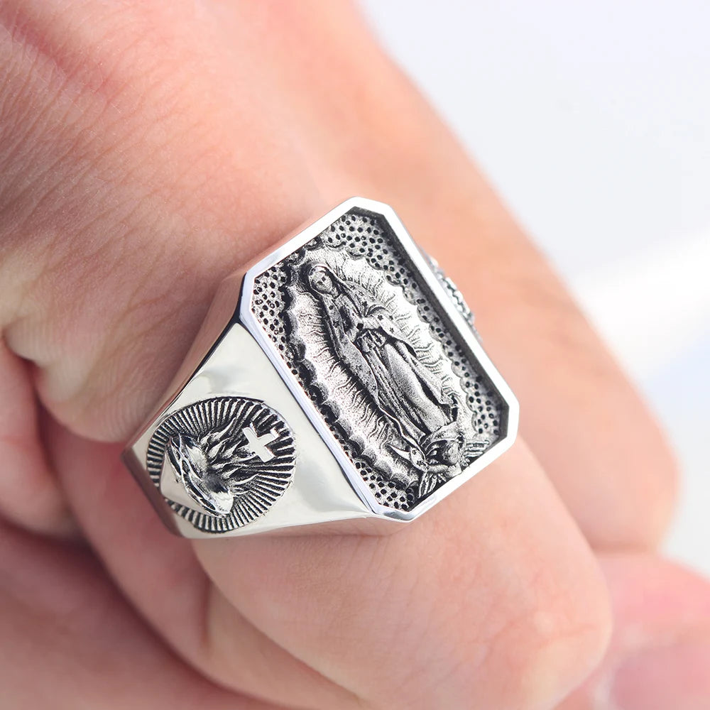 Virgin Mary Heart Ring — 925 Silver