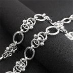 Gothic Thorns Knot Chain Necklace for Men Women Stainless Steel Silver Color Hip Hop Trend Neck Chains Cool Jewelry