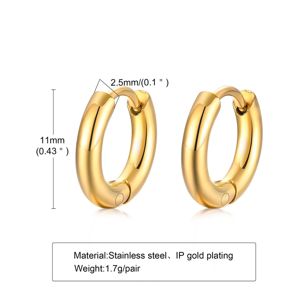 Minimal Hoop Earring — Stainless Steel